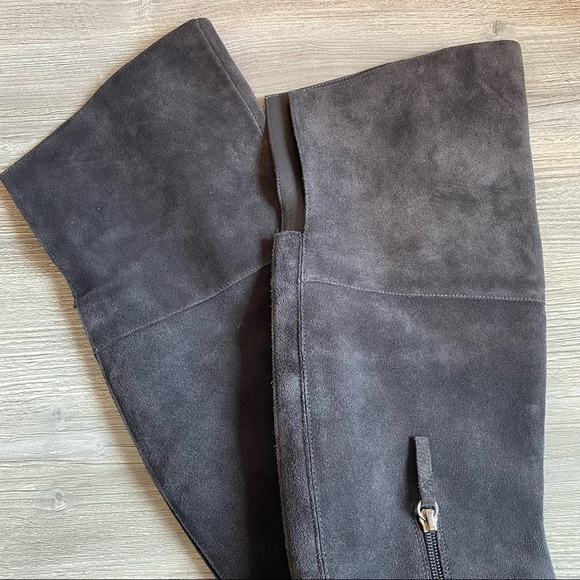 WHBM Zahra Moonwalk Leather suede over the knee grey boot inside zipper size 7.5 - Picture 10 of 14